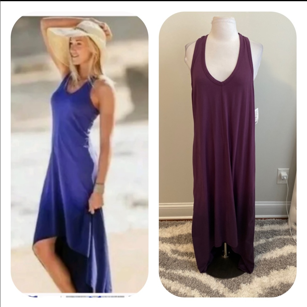 Athleta Dip Dye Middy Maxi Deep Wine